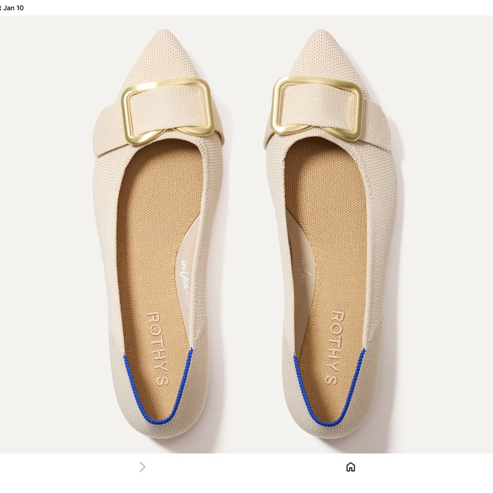 Rothy's Conch Flats with Gold Buckle - NWOT